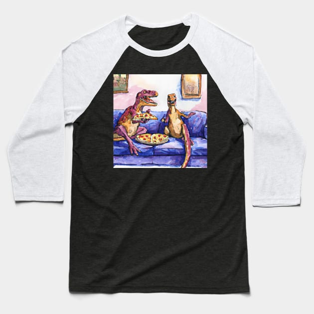 T-Rex Pizza party Baseball T-Shirt by TrexAmbassador